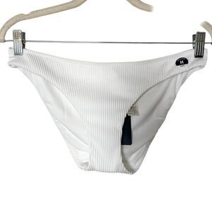 Hollister Swim White Ribbed Bikini Bottom - Size M NWT Beach Pool